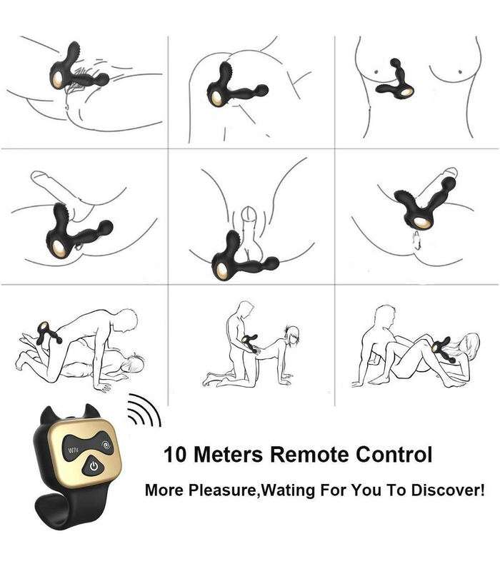 360 ° - Drehung Intelligente Heizungs-Prostata Massager Wireless Remote 10 Vibrierende Anal-Plugs G-Punkt-Stimulation