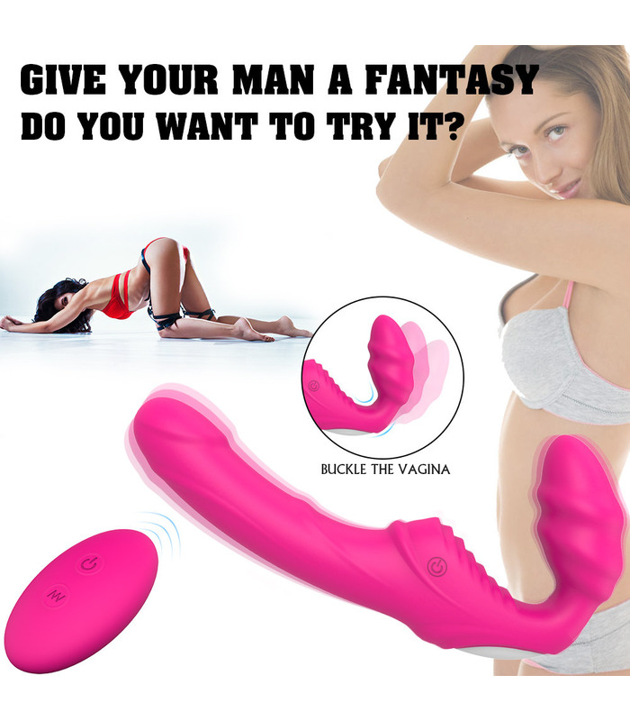 Double Head Strapless Strap on Dildo G-Spot Vibrators For Lesbian