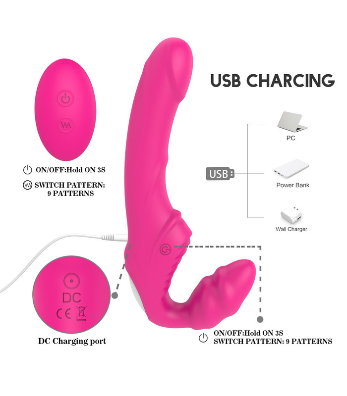 Doppel-Kopf Strapless Strap on-Dildo, G-Punkt Vibratoren, Lesbisch