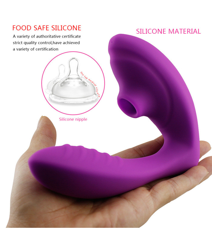 Wireless Clitoral Suction Vibrator Wearable Clit Sucker G Spot Massage Female Sex Toy - Purple