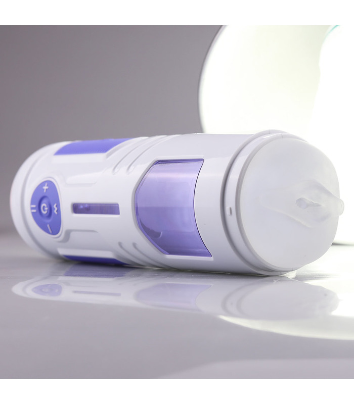 Full Automatic Piston Male Masturbator Realistic Vagina Suction Cup Sexual Moans - Blue