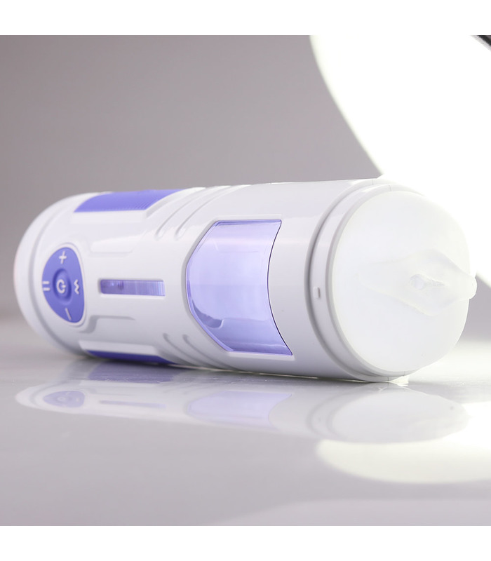 Full Automatic Piston Male Masturbator Realistic Vagina Suction Cup Sexual Moans - Blue