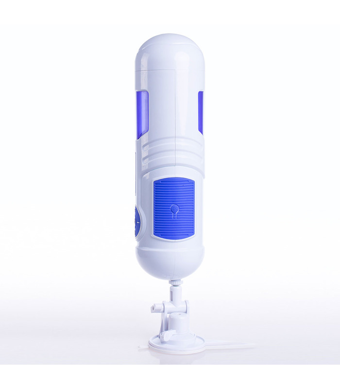 Volle Automatische Kolben-Männlich Masturbator Realistische Vagina-Saugschale Sexuelle Stöhnt - Blau