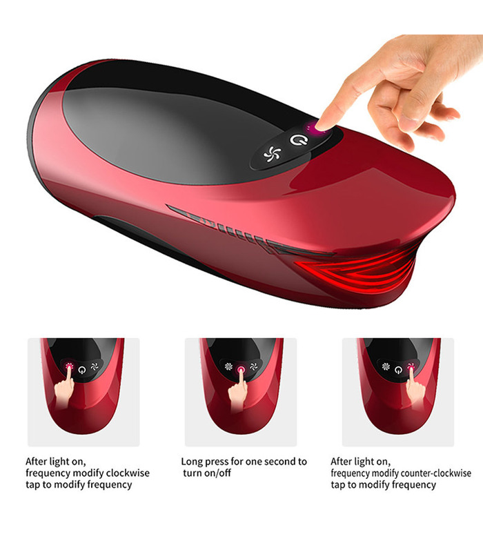 Zunge-Lecken-Rotation Saugen Kolben Supercar Männlichen Masturbator von Dibe - Rot