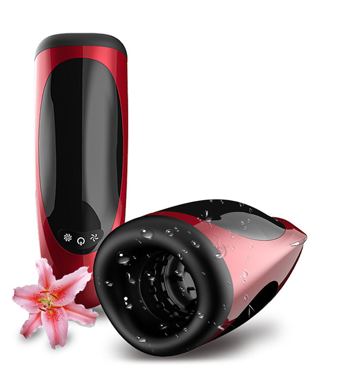 Tongue Licking Rotation Sucking Piston Supercar Male Masturbator by Dibe - Red