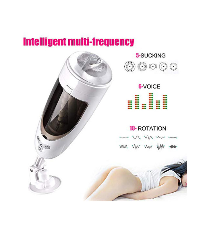 Automatische Rotation Männliche Masturbator mit Saugnapf Sexuelle Stöhnen, Sex-Spielzeug, Spiele für Erwachsene, die von