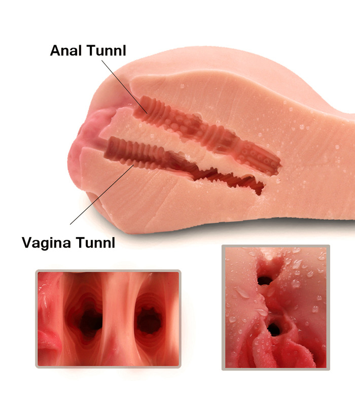 Big Arsch Männlichen Masturbator Cup Mini-Entity-Silikon Männliche Form Doppel-Loch-Yin Erwachsenen Sex-Spielzeug Realistische