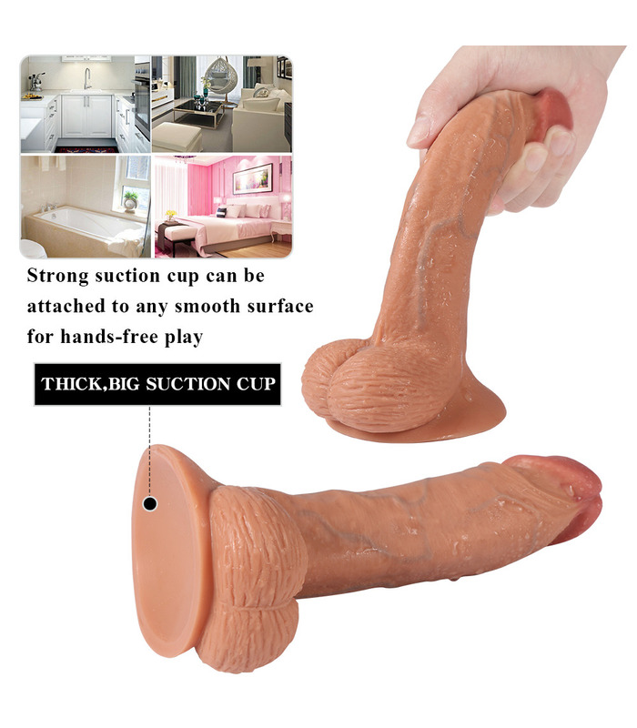 Flüssige Silikon-Doppel-penis-Härte super simulation mit blauen Adern hervortreten Prozess soft-hart