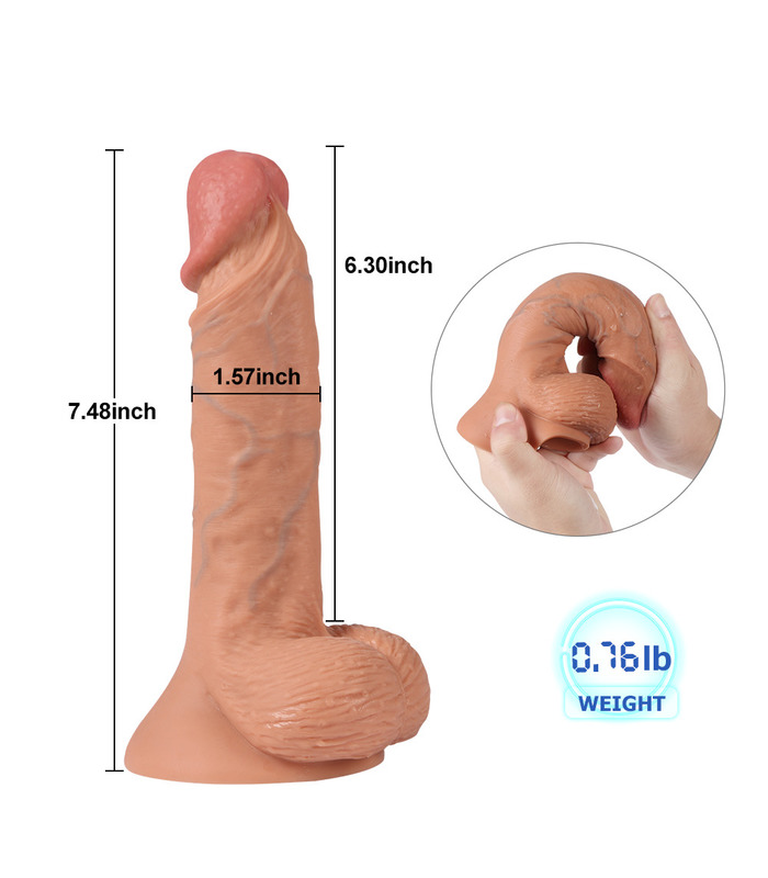 Flüssige Silikon-Doppel-penis-Härte super simulation mit blauen Adern hervortreten Prozess soft-hart