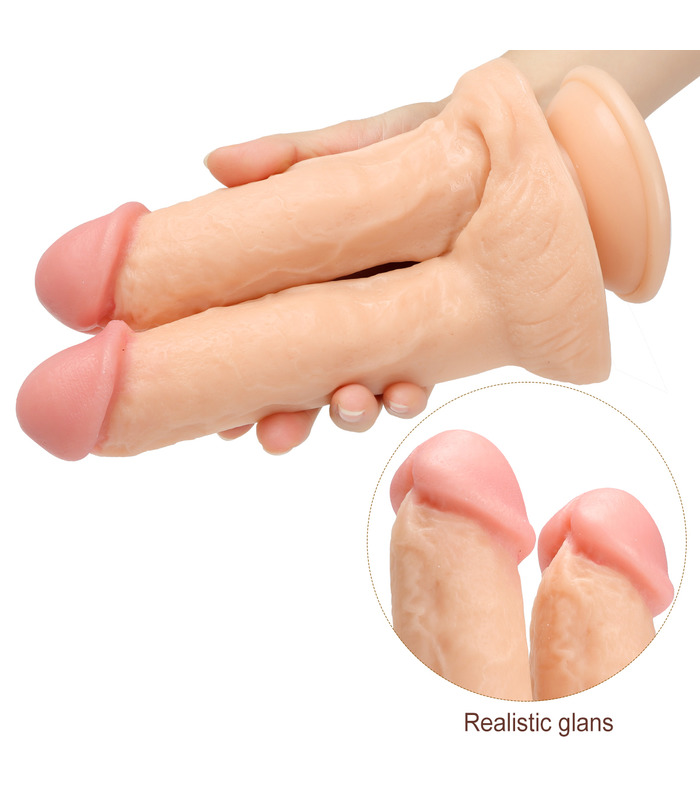 Magic flute simulates double-headed penis, G spot, vestibular clitoris stimulation, and women wear masturbation devices