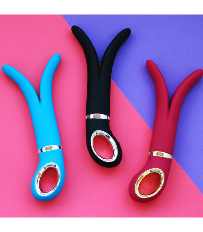 Y-Form Klitoris-Vibrator-Vagina-Penetration Und G-Punkt Massage Sex-Spielzeug, Spiele Für Erwachsene