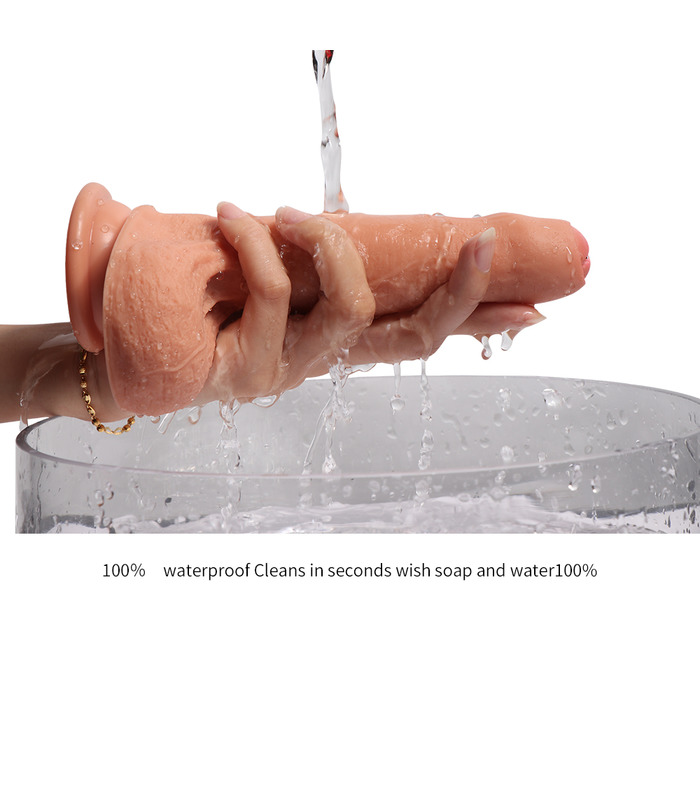 Prepuce double layer silicone artificial penis skip egg vibrator for women's adult products