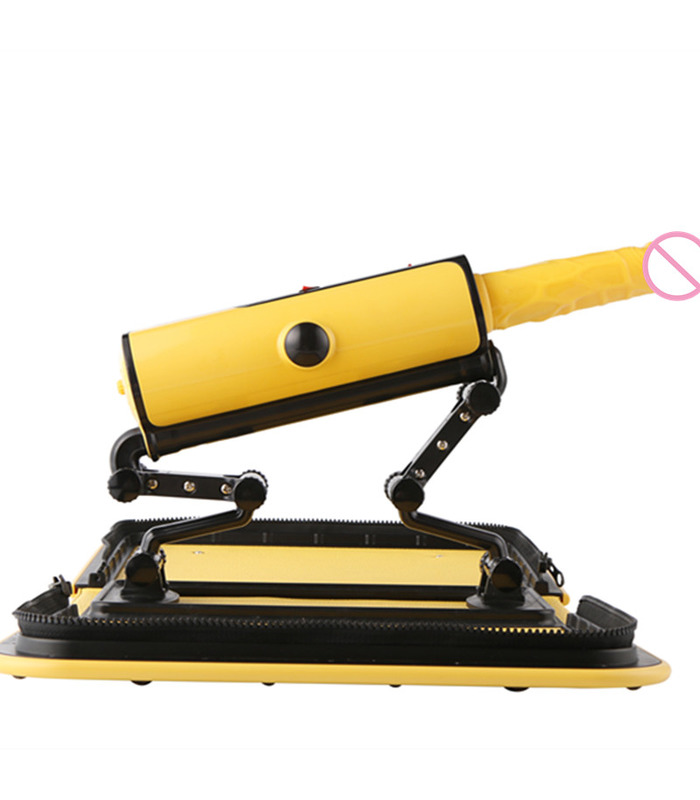 Portable Handbag Sex Machine Yellow Remote Control 3 Vibrations 3 Thrusting Automatic Heat Dildo Sex Love Guns for Women