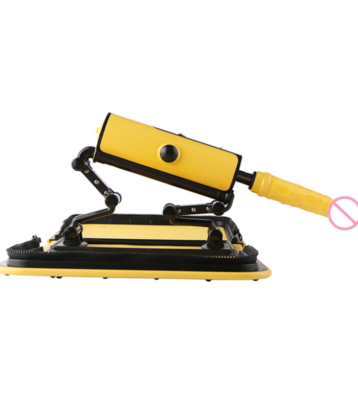 Portable Handbag Sex Machine Yellow Remote Control 3 Vibrations 3 Thrusting Automatic Heat Dildo Sex Love Guns for Women