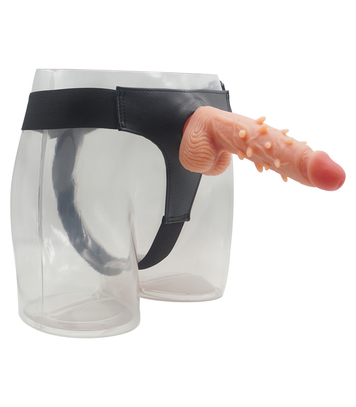 Barb penis true muscle master liquid silicone double hardness simulation penis wearing leather pants female masturbator