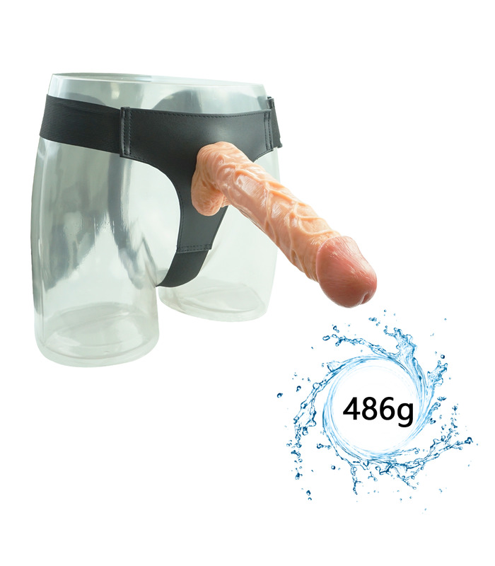 Soft Full Silicone Hollow Penis Extender Strap On Dildo for Men Penis Extension Strapon Dildo with Harness Belt Sex toy