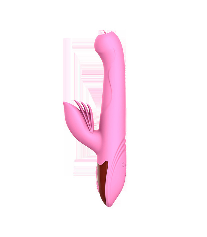 Thrusting Rabbit Vibrator Clit Massage Rechargeable Tongue Licking G Spot Vibrator Smart Heating