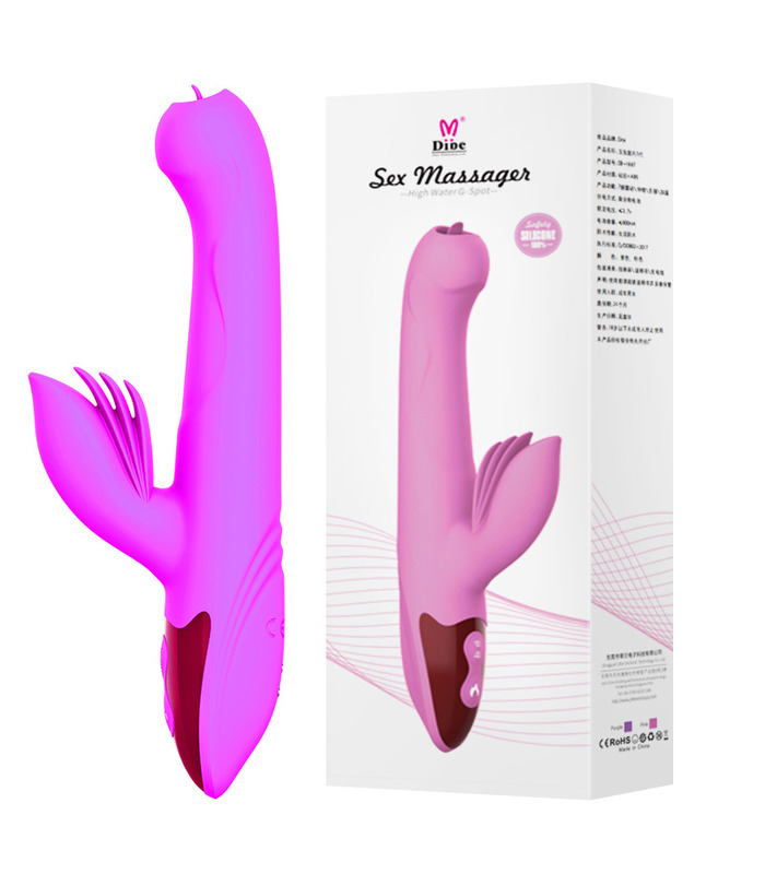 Thrusting Rabbit Vibrator Clit Massage Rechargeable Tongue Licking G Spot Vibrator Smart Heating