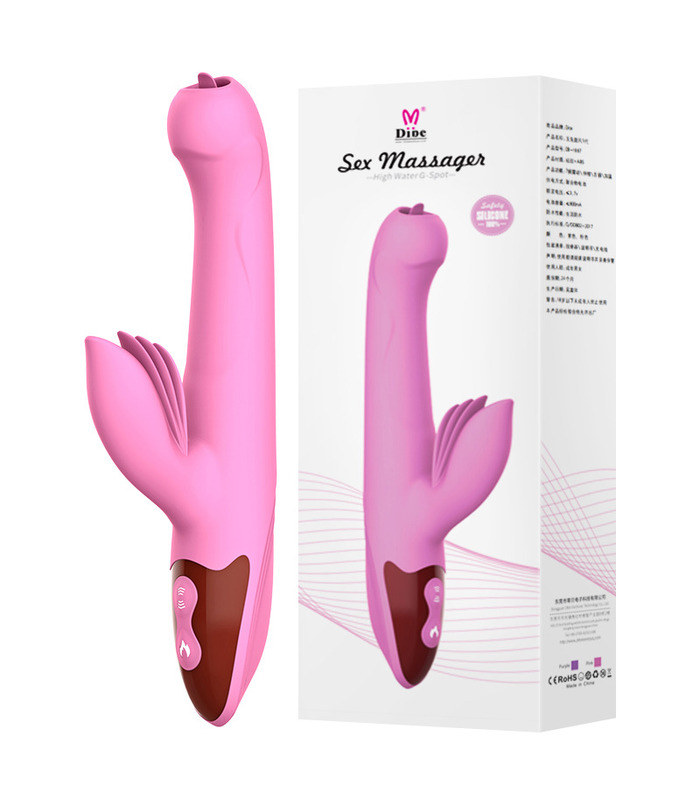 Thrusting Rabbit Vibrator Clit Massage Wiederaufladbare Zunge Lecken G-Punkt-Vibrator Smart Heating