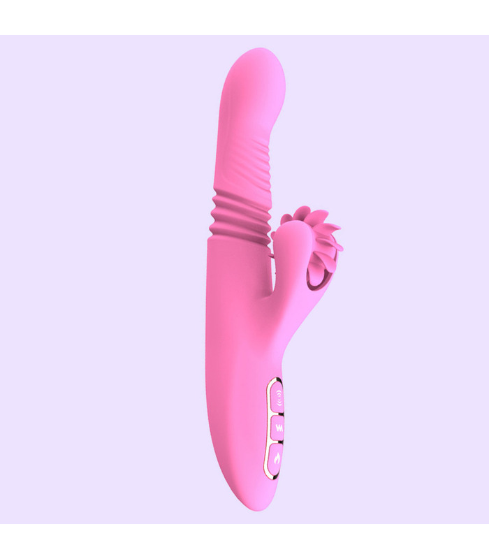 Rollende Zungen-Kaninchen-Vibrator-wieder Aufladbare Clit Lecken Thruster Intelligente Heizungs-Sex-Spielzeug für Frauen