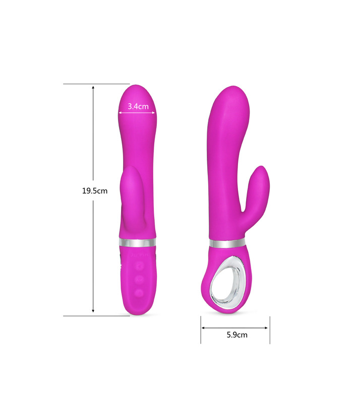 SEXTHROB Handheld Double Vibrating Rabbit Vibrators AV Clit Massager - Rose